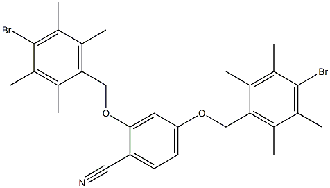 2,4-bis[(4-bromo-2,3,5,6-tetramethylbenzyl)oxy]benzonitrile Struktur