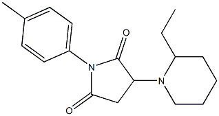 3-(2-ethyl-1-piperidinyl)-1-(4-methylphenyl)-2,5-pyrrolidinedione Struktur