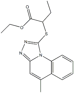 ethyl 2-[(5-methyl[1,2,4]triazolo[4,3-a]quinolin-1-yl)sulfanyl]butanoate Struktur