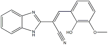 2-(1H-benzimidazol-2-yl)-3-(2-hydroxy-3-methoxyphenyl)acrylonitrile Struktur