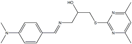 1-{[4-(dimethylamino)benzylidene]amino}-3-[(4,6-dimethyl-2-pyrimidinyl)sulfanyl]-2-propanol Struktur