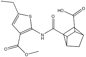 3-({[5-ethyl-3-(methoxycarbonyl)-2-thienyl]amino}carbonyl)bicyclo[2.2.1]heptane-2-carboxylic acid Struktur