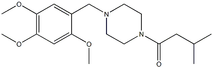 1-(3-methylbutanoyl)-4-(2,4,5-trimethoxybenzyl)piperazine Struktur