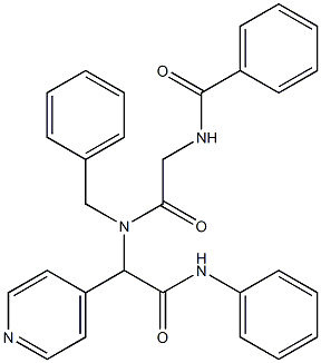 N-{2-[[2-anilino-2-oxo-1-(4-pyridinyl)ethyl](benzyl)amino]-2-oxoethyl}benzamide Struktur