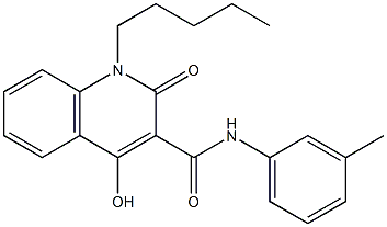 4-hydroxy-N-(3-methylphenyl)-2-oxo-1-pentyl-1,2-dihydro-3-quinolinecarboxamide Struktur