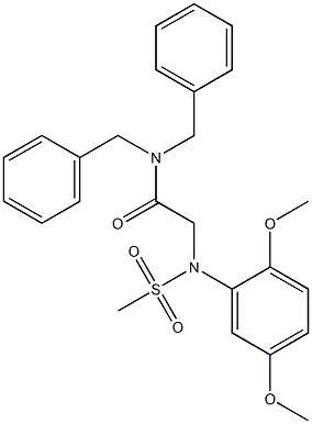 N,N-dibenzyl-2-[2,5-dimethoxy(methylsulfonyl)anilino]acetamide Struktur