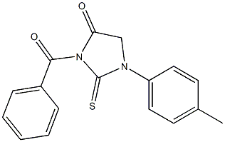 3-benzoyl-1-(4-methylphenyl)-2-thioxo-4-imidazolidinone Struktur