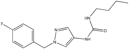 N-butyl-N'-[1-(4-fluorobenzyl)-1H-pyrazol-4-yl]urea Struktur