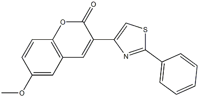 6-methoxy-3-(2-phenyl-1,3-thiazol-4-yl)-2H-chromen-2-one Struktur