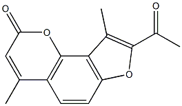 8-acetyl-4,9-dimethyl-2H-furo[2,3-h]chromen-2-one Struktur