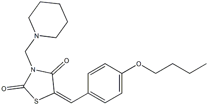 5-(4-butoxybenzylidene)-3-(1-piperidinylmethyl)-1,3-thiazolidine-2,4-dione Struktur