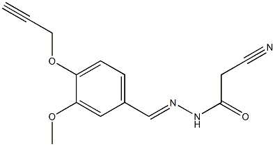 2-cyano-N'-[3-methoxy-4-(2-propynyloxy)benzylidene]acetohydrazide Struktur