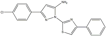 3-(4-chlorophenyl)-1-(4-phenyl-1,3-thiazol-2-yl)-1H-pyrazol-5-ylamine Struktur