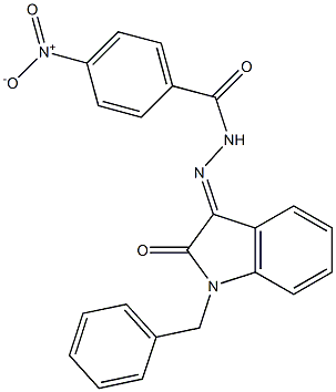 N'-(1-benzyl-2-oxo-1,2-dihydro-3H-indol-3-ylidene)-4-nitrobenzohydrazide Struktur