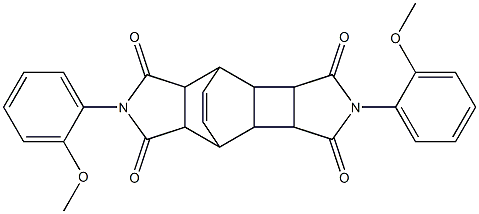 5,12-bis(2-methoxyphenyl)-5,12-diazapentacyclo[7.5.2.0~2,8~.0~3,7~.0~10,14~]hexadec-15-ene-4,6,11,13-tetrone Struktur