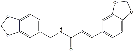 3-(1,3-benzodioxol-5-yl)-N-(1,3-benzodioxol-5-ylmethyl)acrylamide Struktur