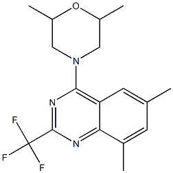 4-(2,6-dimethyl-4-morpholinyl)-6,8-dimethyl-2-(trifluoromethyl)quinazoline Struktur