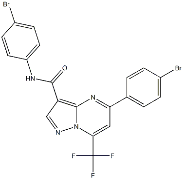 N,5-bis(4-bromophenyl)-7-(trifluoromethyl)pyrazolo[1,5-a]pyrimidine-3-carboxamide Struktur