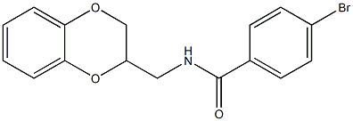 4-bromo-N-(2,3-dihydro-1,4-benzodioxin-2-ylmethyl)benzamide Struktur