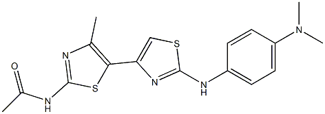 N-[2-(4-Dimethylamino-phenylamino)-4'-methyl-[4,5']bithiazolyl-2'-yl]-acetamide Struktur