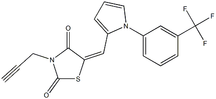 3-prop-2-ynyl-5-({1-[3-(trifluoromethyl)phenyl]-1H-pyrrol-2-yl}methylene)-1,3-thiazolidine-2,4-dione Struktur