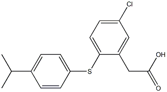 {5-chloro-2-[(4-isopropylphenyl)sulfanyl]phenyl}acetic acid Struktur