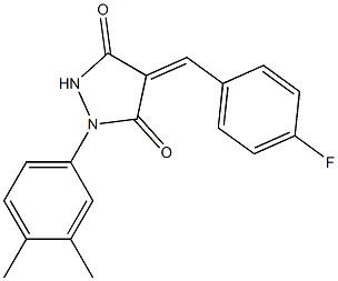 1-(3,4-dimethylphenyl)-4-(4-fluorobenzylidene)-3,5-pyrazolidinedione Struktur