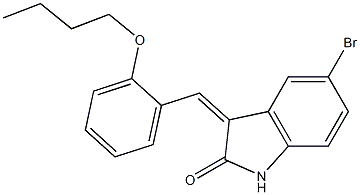 5-bromo-3-(2-butoxybenzylidene)-1,3-dihydro-2H-indol-2-one Struktur