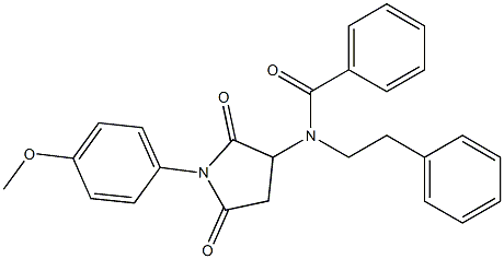 N-[1-(4-methoxyphenyl)-2,5-dioxo-3-pyrrolidinyl]-N-(2-phenylethyl)benzamide Struktur