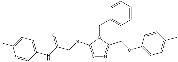 2-({4-benzyl-5-[(4-methylphenoxy)methyl]-4H-1,2,4-triazol-3-yl}sulfanyl)-N-(4-methylphenyl)acetamide Struktur