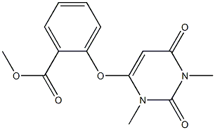 methyl 2-[(1,3-dimethyl-2,6-dioxo-1,2,3,6-tetrahydro-4-pyrimidinyl)oxy]benzoate Struktur