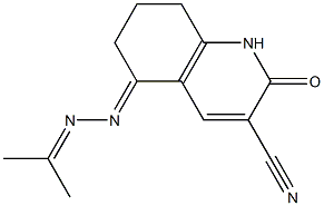 5-[(1-methylethylidene)hydrazono]-2-oxo-1,2,5,6,7,8-hexahydro-3-quinolinecarbonitrile Struktur