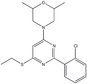 2-(2-chlorophenyl)-6-(2,6-dimethyl-4-morpholinyl)-4-pyrimidinyl ethyl sulfide Struktur