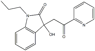 3-hydroxy-3-[2-oxo-2-(2-pyridinyl)ethyl]-1-propyl-1,3-dihydro-2H-indol-2-one Struktur