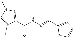 N'-(2-furylmethylene)-4-iodo-1-methyl-1H-pyrazole-3-carbohydrazide Struktur