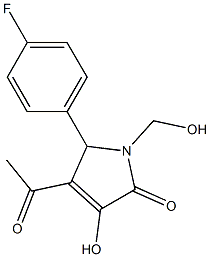 4-acetyl-5-(4-fluorophenyl)-3-hydroxy-1-(hydroxymethyl)-1,5-dihydro-2H-pyrrol-2-one Struktur