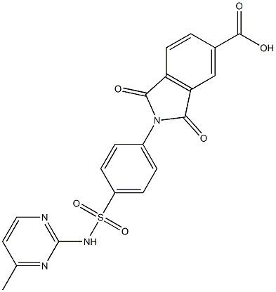 2-(4-{[(4-methyl-2-pyrimidinyl)amino]sulfonyl}phenyl)-1,3-dioxo-5-isoindolinecarboxylic acid Struktur