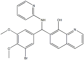 7-[(3-bromo-4,5-dimethoxyphenyl)(2-pyridinylamino)methyl]-8-quinolinol Struktur