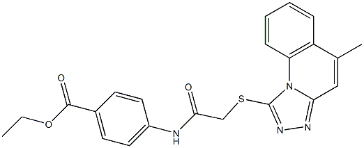 ethyl 4-({[(5-methyl[1,2,4]triazolo[4,3-a]quinolin-1-yl)sulfanyl]acetyl}amino)benzoate Struktur