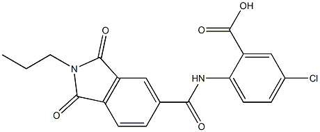 5-chloro-2-{[(1,3-dioxo-2-propyl-2,3-dihydro-1H-isoindol-5-yl)carbonyl]amino}benzoic acid Struktur