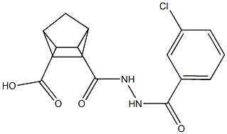 3-{[2-(3-chlorobenzoyl)hydrazino]carbonyl}bicyclo[2.2.1]heptane-2-carboxylic acid Struktur