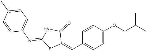 5-(4-isobutoxybenzylidene)-2-[(4-methylphenyl)imino]-1,3-thiazolidin-4-one Struktur