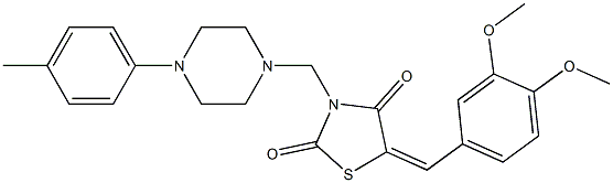 5-(3,4-dimethoxybenzylidene)-3-{[4-(4-methylphenyl)-1-piperazinyl]methyl}-1,3-thiazolidine-2,4-dione Struktur