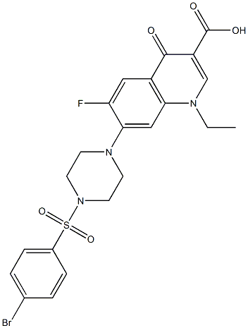 7-{4-[(4-bromophenyl)sulfonyl]-1-piperazinyl}-1-ethyl-6-fluoro-4-oxo-1,4-dihydro-3-quinolinecarboxylic acid Struktur