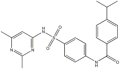 N-(4-{[(2,6-dimethyl-4-pyrimidinyl)amino]sulfonyl}phenyl)-4-isopropylbenzamide Struktur