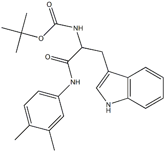 tert-butyl 2-(3,4-dimethylanilino)-1-(1H-indol-3-ylmethyl)-2-oxoethylcarbamate Struktur