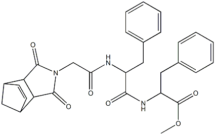 methyl 2-[(2-{[(3,5-dioxo-4-azatricyclo[5.2.1.0~2,6~]dec-8-en-4-yl)acetyl]amino}-3-phenylpropanoyl)amino]-3-phenylpropanoate Struktur