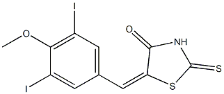 5-(3,5-diiodo-4-methoxybenzylidene)-2-thioxo-1,3-thiazolidin-4-one Struktur