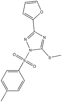 3-(2-furyl)-1-[(4-methylphenyl)sulfonyl]-1H-1,2,4-triazol-5-yl methyl sulfide Struktur