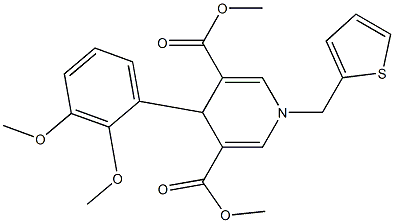 dimethyl 4-(2,3-dimethoxyphenyl)-1-(thien-2-ylmethyl)-1,4-dihydropyridine-3,5-dicarboxylate Struktur